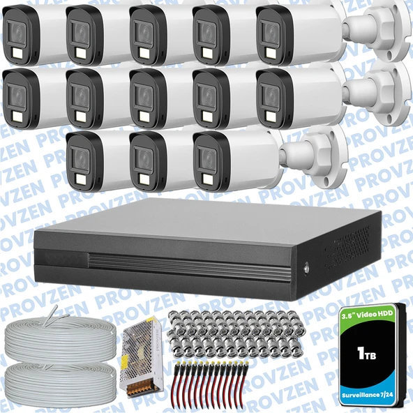 Provzen Dahua 15 Kameralı Full HD Fullcolor Mikrofonlu Güvenlik Kamerası ürün görseli 1