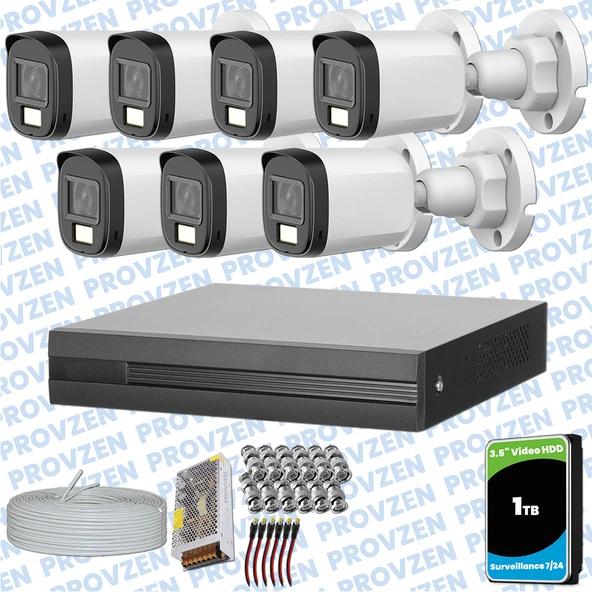 Provzen Dahua 7 Kameralı Full HD Fullcolor Mikrofonlu Güvenlik Kamerası ürün görseli 1