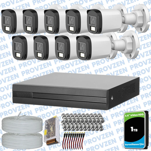 Provzen Dahua 11 Kameralı Full HD Fullcolor Mikrofonlu Güvenlik Kamerası ürün görseli 1