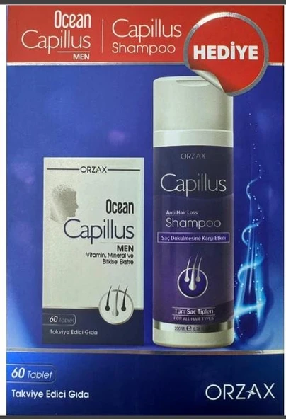 Orzax Ocean Capillus Men 60 Tablet Şampuan Hediyeli ürün görseli 1