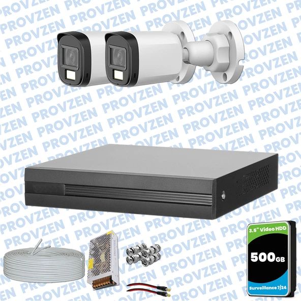 Provzen Dahua 2 Kameralı Full HD Fullcolor Mikrofonlu Güvenlik Kamerası ürün görseli 1