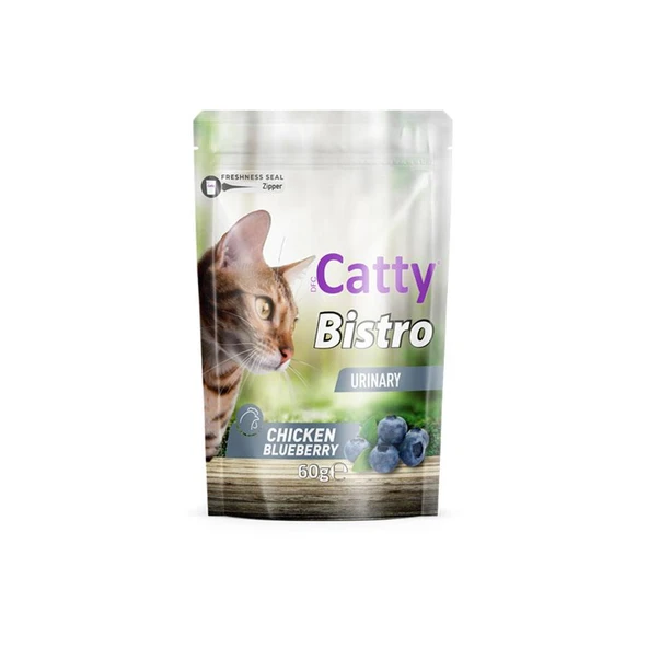 Catty Bistro Üriner Tavuklu ve Yaban Mersinli Kedi Ödül Maması 60 Gr ürün görseli 1