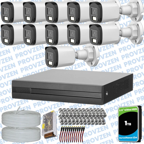 Provzen Dahua 13 Kameralı Full HD Fullcolor Mikrofonlu Güvenlik Kamerası ürün görseli 1