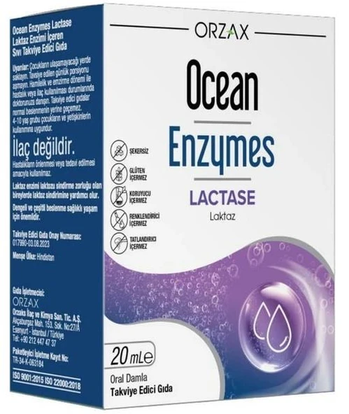 Orzax Ocean Enzymes Lactase Damla 20 ml ürün görseli 1