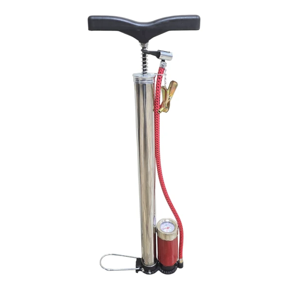 Fixonic B.H.D BHD00324 T Saplı Saatli Krom Hava El Pompası 60cm ürün görseli 1