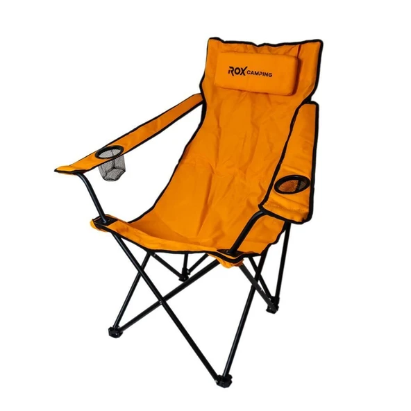 Rox Camping Katlanır Kamp Sandalyesi -Turuncu - Resim 3