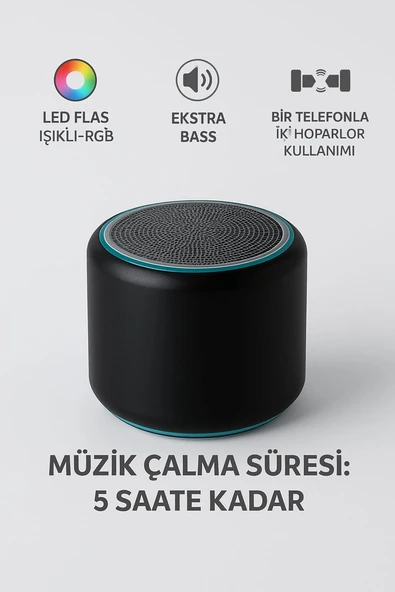 Bunnys realme 13 Uyumlu Kompakt Bluetooth Hoparlör – Uzun Pil Ömrü (5 Saat) | Kablosuz Hoparlör ürün görseli 1