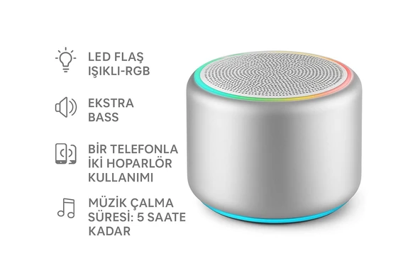 Bunnys iPhone 11 Pro Max Uyumlu Kompakt Bluetooth Hoparlör – Uzun Pil Ömrü (5 Saat) | Kablosuz Hoparlör ürün görseli 1