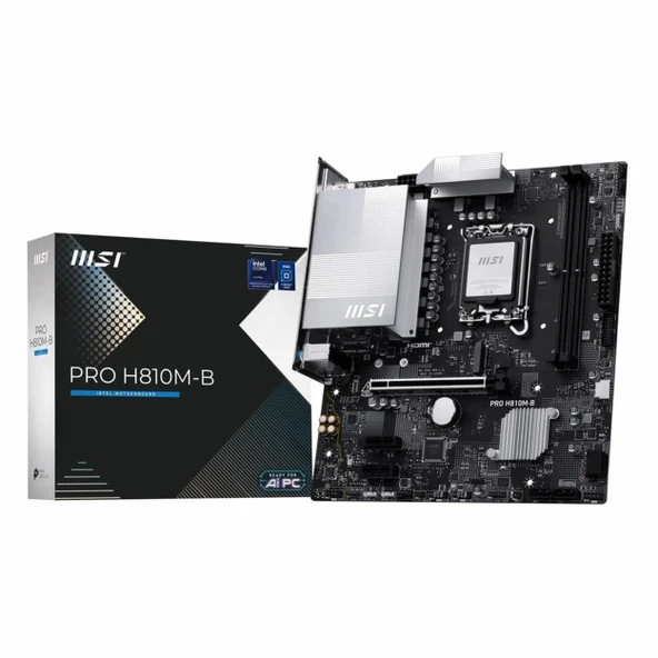 MSI Pro H810M-B DDR5 (6400MHz)OC M.2 HDMI/DP PCIe 5.0 1851P mATX Anakart ürün görseli 1