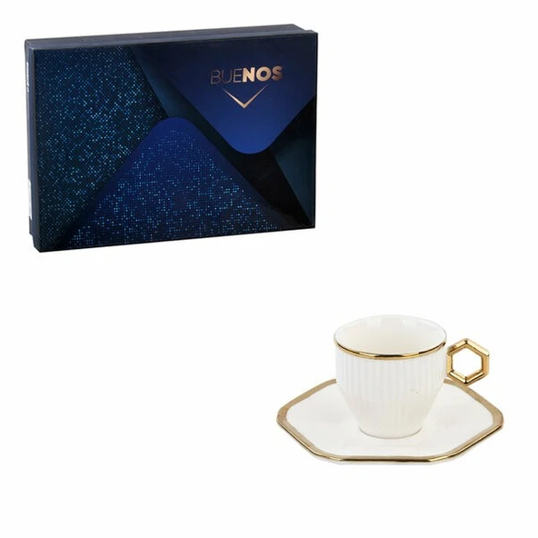 Çiftçiler Kahve Fincan Takımı 6 Kişilik Beyaz Gold ürün görseli 1