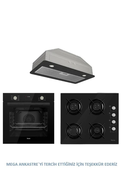 Ferre GLİNE SERİSİ GÖMME ASPİRAÖR MEGA ANKASTRE SET(D050+2140+QMS63CS) ürün görseli 1