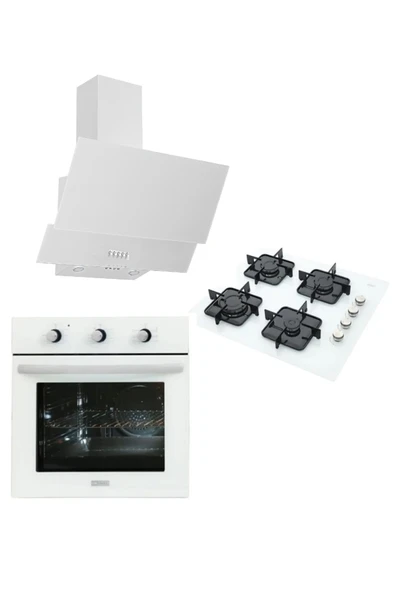 ukinox Beyaz Cam Ankastre Set Yoga Modern/ares60/Hawk60 ürün görseli 1