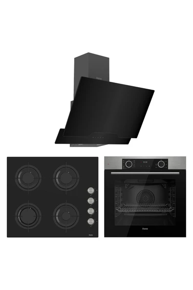 Ferre Fryart Cs Serisi Inox-siyah Ankastref Cam Set (d063 + Cs205 + Xe63mı) ürün görseli 1
