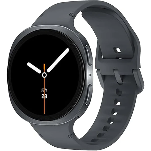 Samsung Galaxy Watch 8 44mm 40mm İle Uyumlu Metal Tokalı PureLux Soft Silikon Kordon  Füme ürün görseli 1