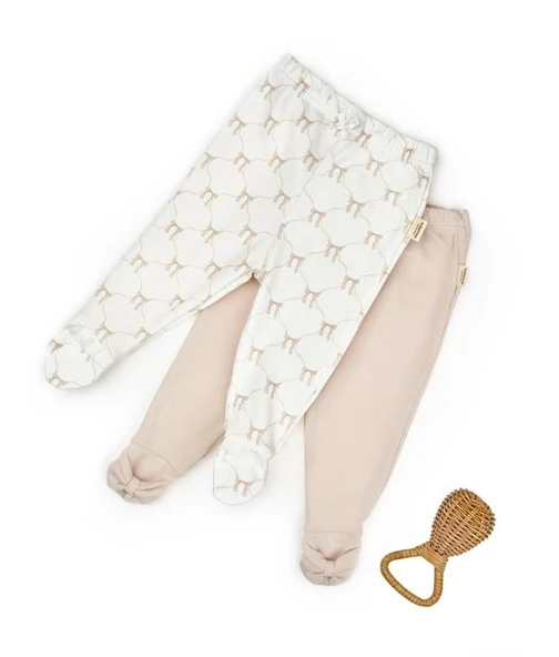 Bebek 2li Patikli Pantalon %100 Organik Pamuk , Bebek - Yenidoğan- csy8141 ürün görseli 1