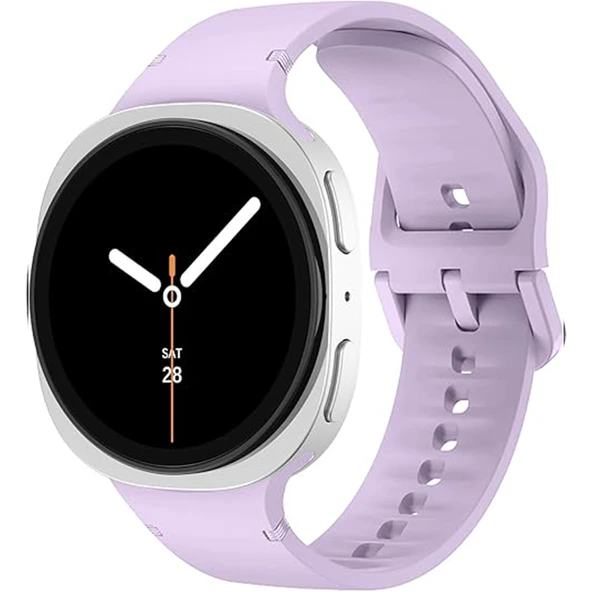 Samsung Galaxy Watch 8 44mm 40mm İle Uyumlu Metal Tokalı PureLux Soft Silikon Kordon  Lila ürün görseli 1