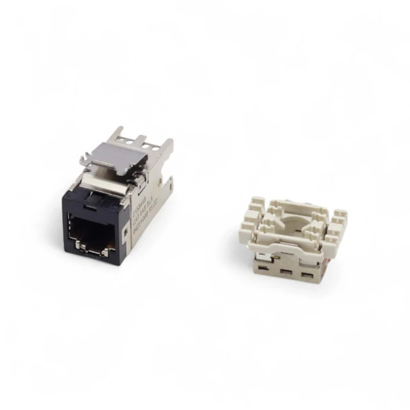 Commscope 2153449-2  SLX-6AS-BLK Cat6A Metallic Shielded Keystone Jack Siyah Renk ürün görseli 1