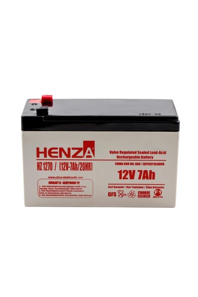 HENZA Hz1270 12v 7ah Bakımsız Kuru Akü - 2025 üretim ürün görseli 1