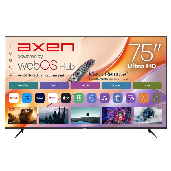 Axen AX75LEDM-W02M 190 Ekran UHD Webos 2.0 Led Tv ürün görseli 1