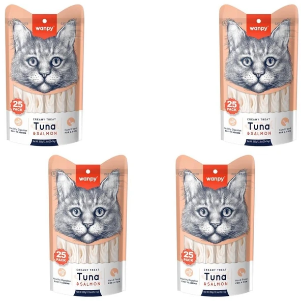 Wanpy Ton Somon  Krema Kedi Ödülü 25*14 Gr x 4 Adet ürün görseli 1