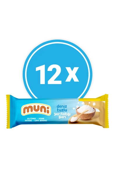 muni Deniz Tuzlu Yer Fıstığı Barı, 40 G X 12 Adet ürün görseli 1