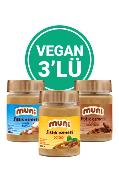 muni Fıstık Ezmesi Vegan 3'lü ürün görseli 1
