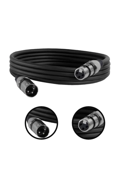 Midex MXL-3M-BK Kaliteli XLR TO XLR 3 mt. Mikrofon Kablosu ürün görseli 1