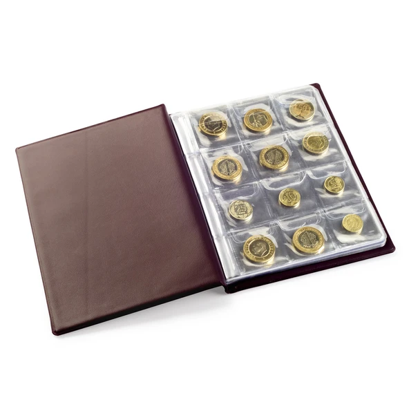 Teksöz-C6-B-coins Para Albümü 120 Adetlik Bordo Renkli 150 X190 mm. ürün görseli 1