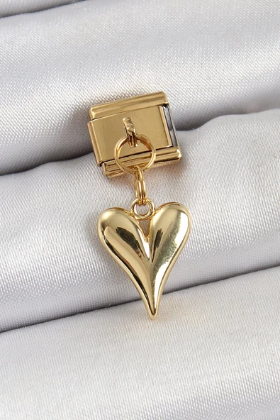 316L Çelik Sallantılı Kalp Model Gold Renk Nomination Charm EB-53-vice/(1395) 2517 ürün görseli 1