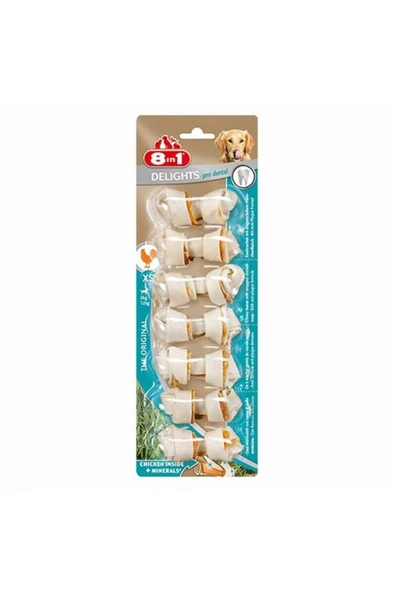 8in1 Delights Pro Dental Tavuklu Köpek Ödülü 84 Gr Xs (7 Li) ürün görseli 1