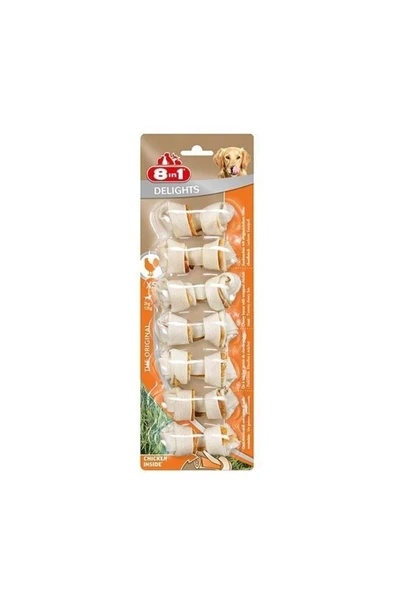 8in1 Delights Bones Düğümlü Tavuklu Köpek Kemiği 84 Gr 7 Adet ürün görseli 1