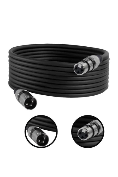 Midex MXL-10M-BK Kaliteli XLR TO XLR 10 mt. Mikrofon Kablosu ürün görseli 1