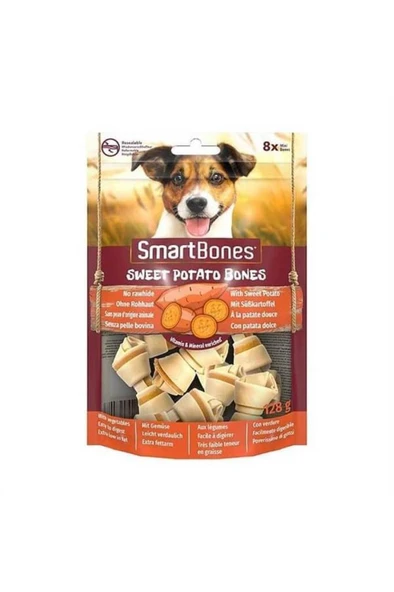 SmartBones Tavuk Ve Tatlı Patatesli Mini Düğüm Kemik Köpek Ödülü 128 gr ürün görseli 1
