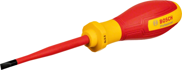 BOSCH Profesyonel İzoleli 1000 Volt 5.5 x 100 mm Düz Tornavida (1600A02NC3) ürün görseli 1