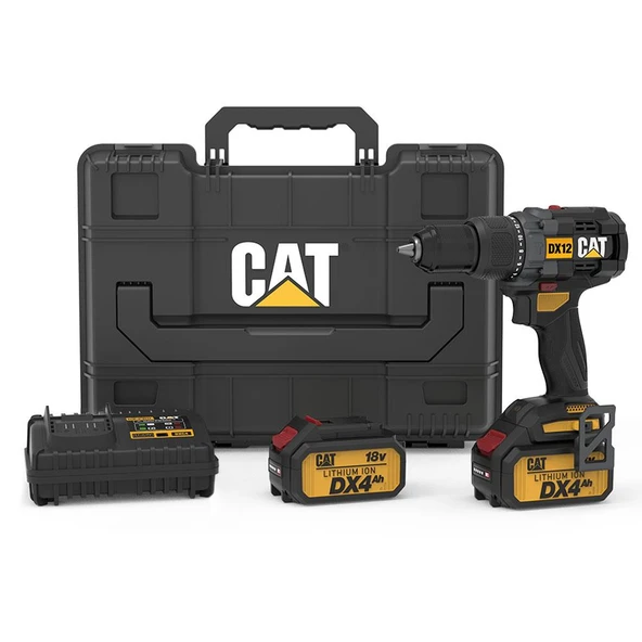 CAT DX12.2 18Volt/4.0Ah Li-ion Çift Akülü Kömürsüz Profesyonel Şarjlı Darbeli Matkap ürün görseli 1