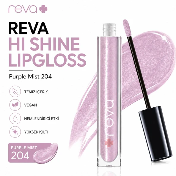 Işıltılı Dudak Parlatıcısı - Hi-shine Lip Gloss Purple Mist - No: 204 - Vegan & Temiz Içerik ürün görseli 1