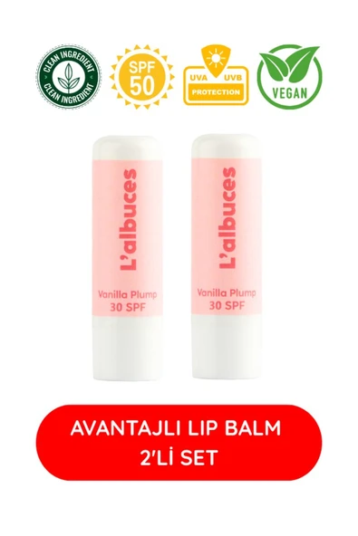 30 SPF Vanilla Plump Lip Balm 2’li Set – Dolgun Dudak & Koruma ürün görseli 1