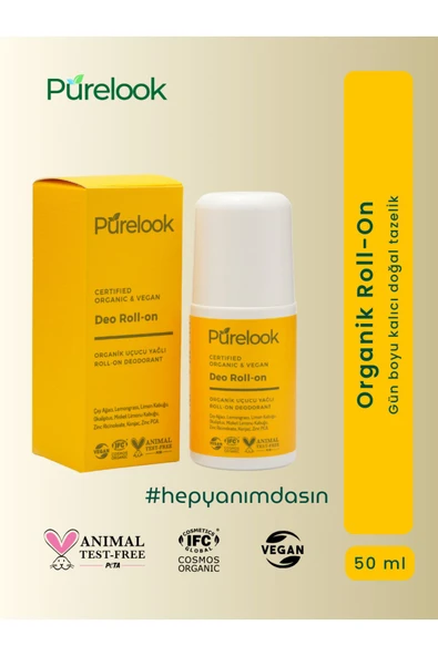 Purelook Deo Roll-On 50 ML(Lemongrass) Organik ürün görseli 1