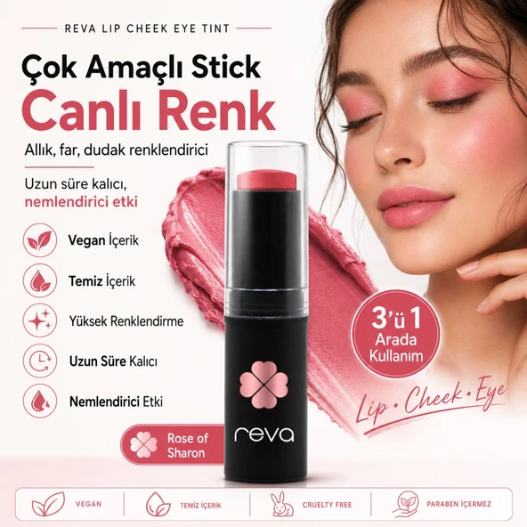 Çok Amaçlı Stick Allık, Far, Dudak Renklendirici & Lip Cheek Eye Tint-vegan & Temiz Içerikrv110 ürün görseli 1