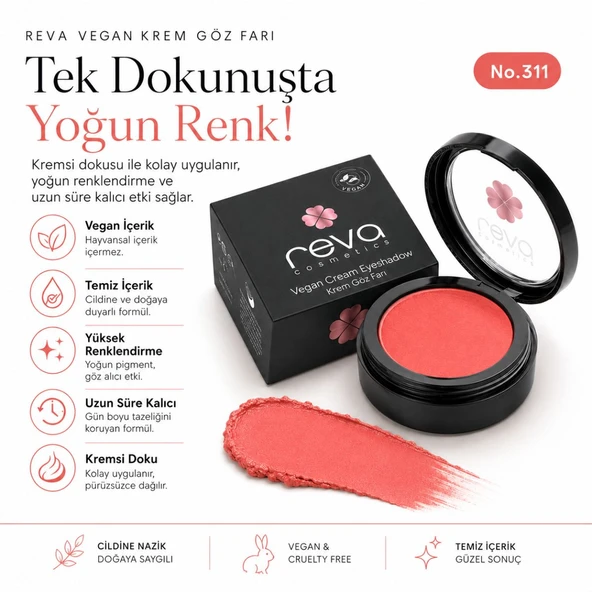 Vegan Krem Göz Farı - No. 311 | Temiz Içerik, Uzun Süre Kalıcı & Mono Cream Eyeshadow ürün görseli 1