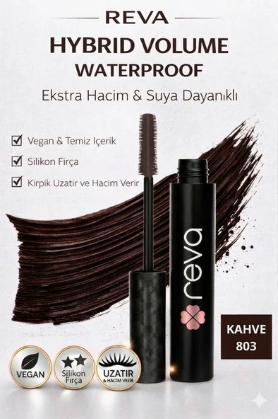 Hacim Veren Hibrit Maskara - Hybrid Volume Mascara Brown - No: 803 - Vegan & Temiz Içerik ürün görseli 1