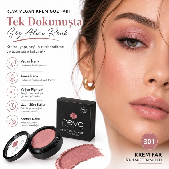 Vegan Krem Göz Farı - No. 301 | Temiz Içerik, Uzun Süre Kalıcı & Mono Cream Eyeshadow ürün görseli 1