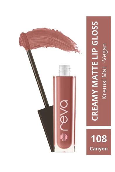 Creamy Matte Lip Gloss Canyon Rose - Mat Krem Dudak Parlatıcısı - No:108 - Vegan & Temiz Içerik ürün görseli 1