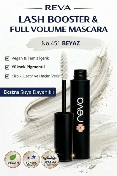 Lash Booster & Full Volume Color Maskara White-Tam Hacim & Uzatan Renkli Maskara Beyaz 451 ürün görseli 1