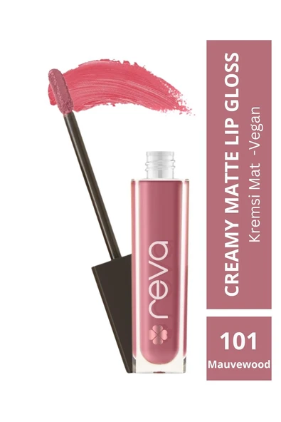 Creamy Matte Lip Gloss Mellow Mauve - Mat Krem Dudak Parlatıcısı No: 101 - Vegan & Temiz İçerik ürün görseli 1