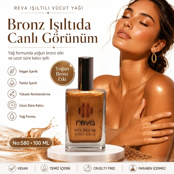 Işıltılı Vücut Yağı Bronz - Shimmer Body Oil 100 ml - No: 580 - Vegan & Temiz Içerik ürün görseli 1