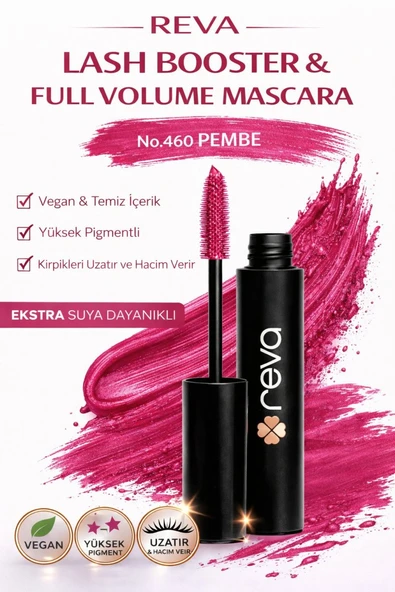 Lash Booster & Full Volume Color Maskara Pink-Tam Hacim & Uzatan Renkli Maskara Pembe 460 ürün görseli 1