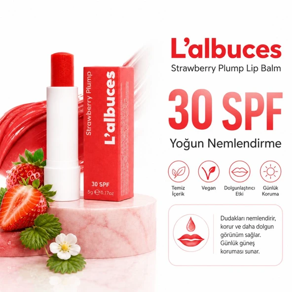 30 SPF Strawberry Plump Lip Balm – Dolgun Dudak ve Güneş Koruması ürün görseli 1