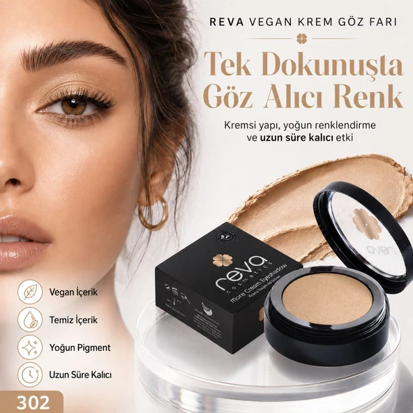 Vegan Krem Göz Farı - No. 302 | Temiz Içerik, Uzun Süre Kalıcı & Mono Cream Eyeshadow ürün görseli 1