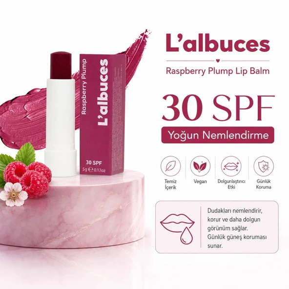 Raspberry 30 SPF Plump Lip Balm-Dolgunlaştırıcı Dudak Nemlendiricisi ürün görseli 1